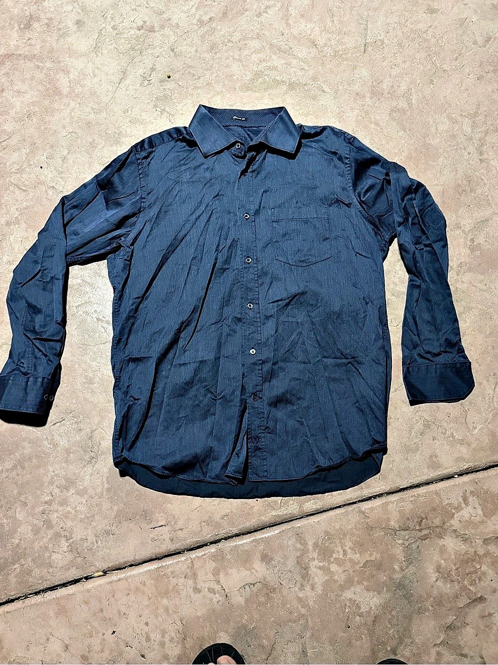 Bugatchi Classic Fit Long Sleeve Dress Shirt in Blue